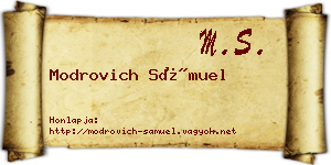 Modrovich Sámuel névjegykártya